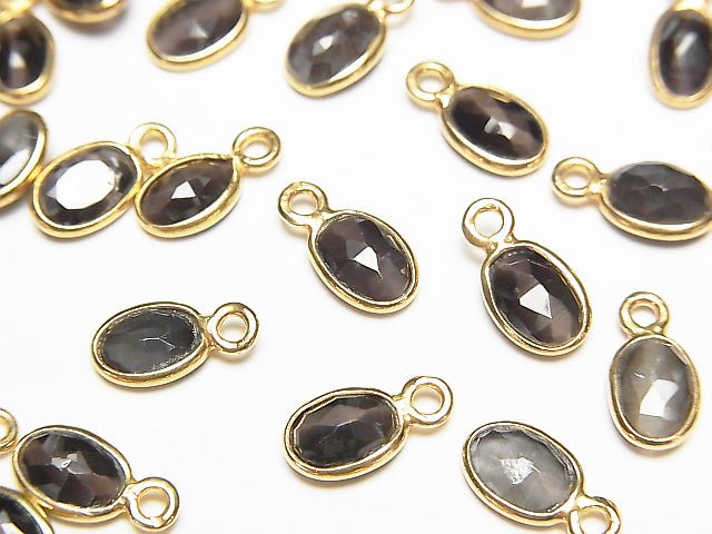 High Quality Sillimanite ,Cat's Eye AAA Bezel Setting Rose Cut 7x5mm [One Side ] 18KGP 5pcs $15.99!