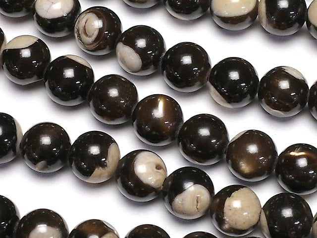 [Video] Mother of Pearl MOP Brown Round 6mm 1strand beads (aprx.15inch / 38cm)