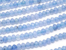 Blue Color Jade Faceted Button Rondelle 3 x 3 x 2 mm 1strand beads (aprx.13 inch / 33 cm)