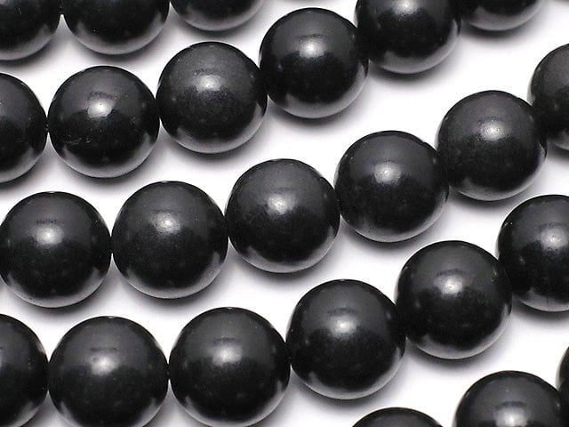 [Video] Russia Shungite AAA Round 10mm half or 1strand beads (aprx.15inch / 36cm)