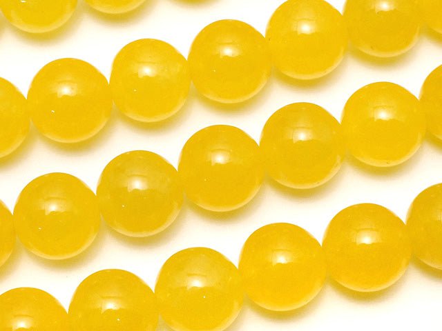 Yellow Color Jade (Clear Type) Round 10mm 1strand beads (aprx.15inch / 37cm)