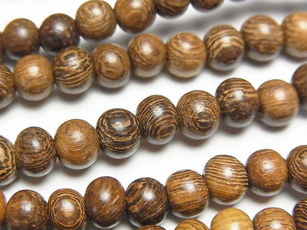 Wood Beads  Semi Round 6mm 1strand beads (aprx.15inch/38cm)