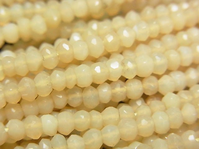 Yellow Opal AA+ Faceted Button Roundel 1strand beads (aprx.13inch / 32cm)