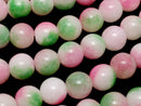 Pink & Green Jade Round 8mm 1strand beads (aprx.15inch / 36cm)