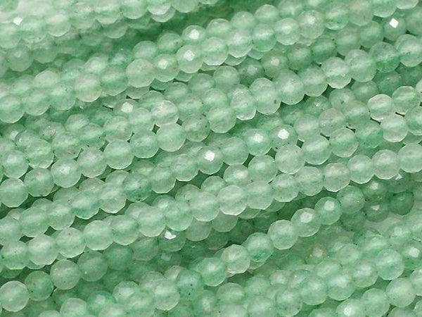 [Video] High Quality! Green Aventurine Faceted Round 2mm 1strand beads (aprx.15inch / 37cm)