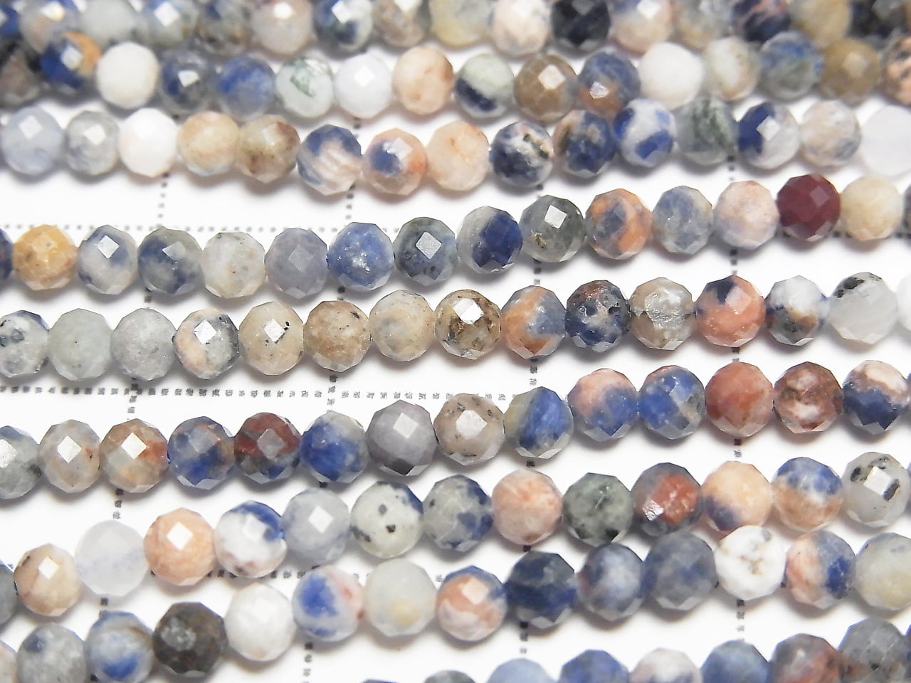 High Quality! Redline Sodalite Faceted Round 3mm 1strand beads (approx. 15 inches/37 cm)