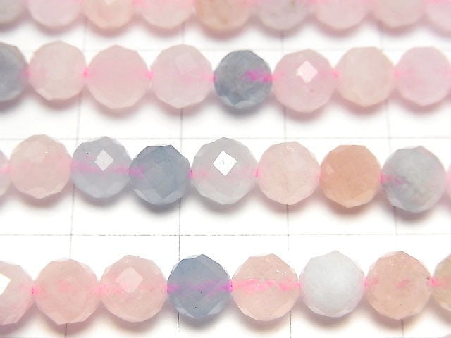 [Video] High Quality! Beryl Mix (Multicolor Aquamarine) AA 64Faceted Round 6mm half or 1strand beads (aprx.15inch / 37cm)