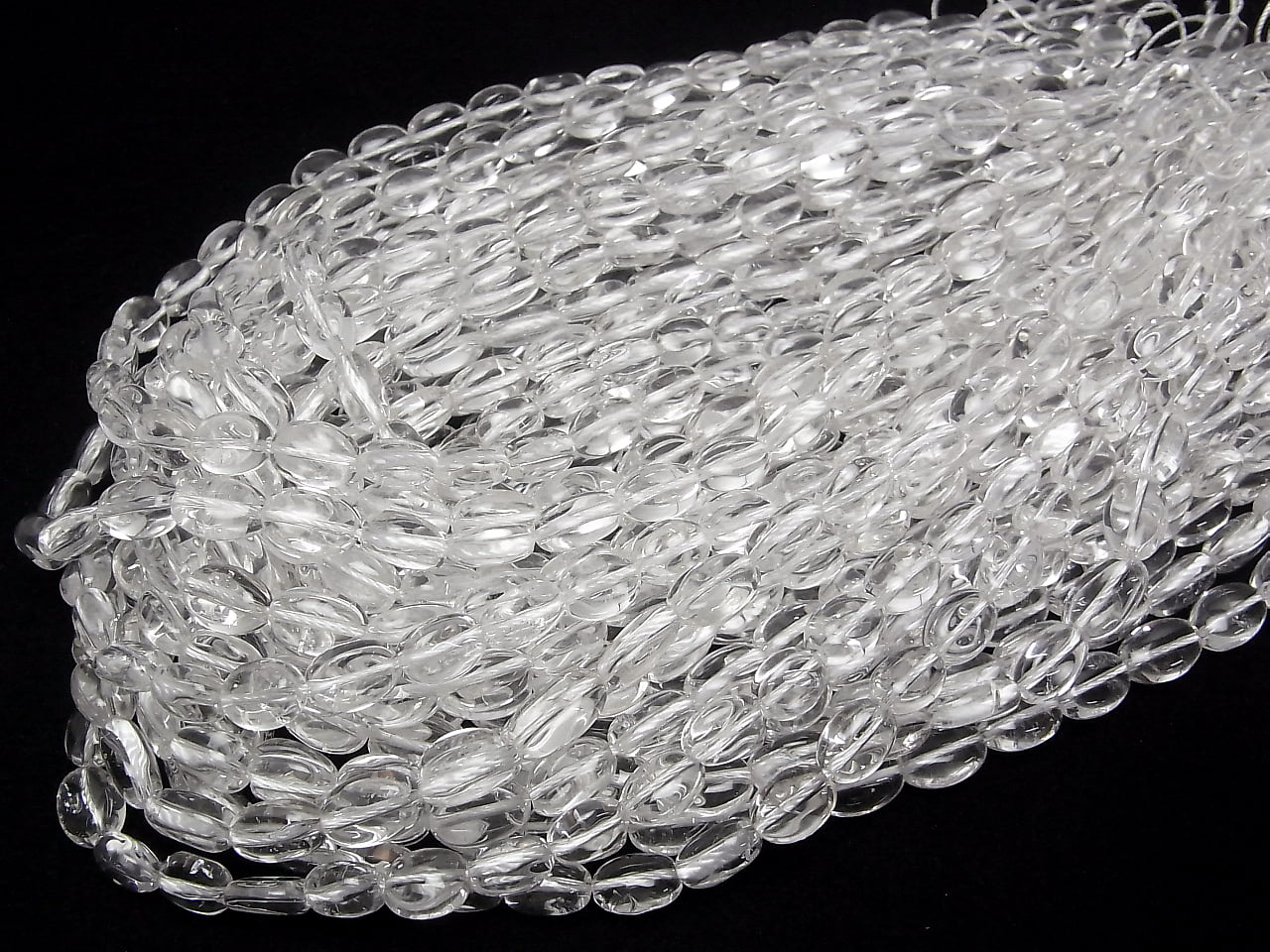 Kristallquarz AAA- Oval halb oder 1 Strang Perlen (ca. 15 Zoll/36 cm)