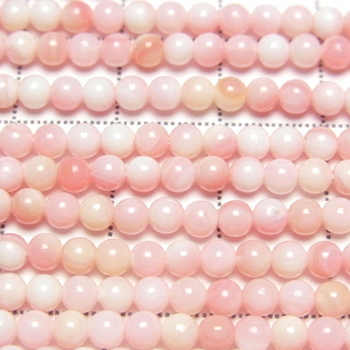 Queen Conch Shell AAA Round 3mm half or 1strand beads (approx. 15 inches/38 cm)