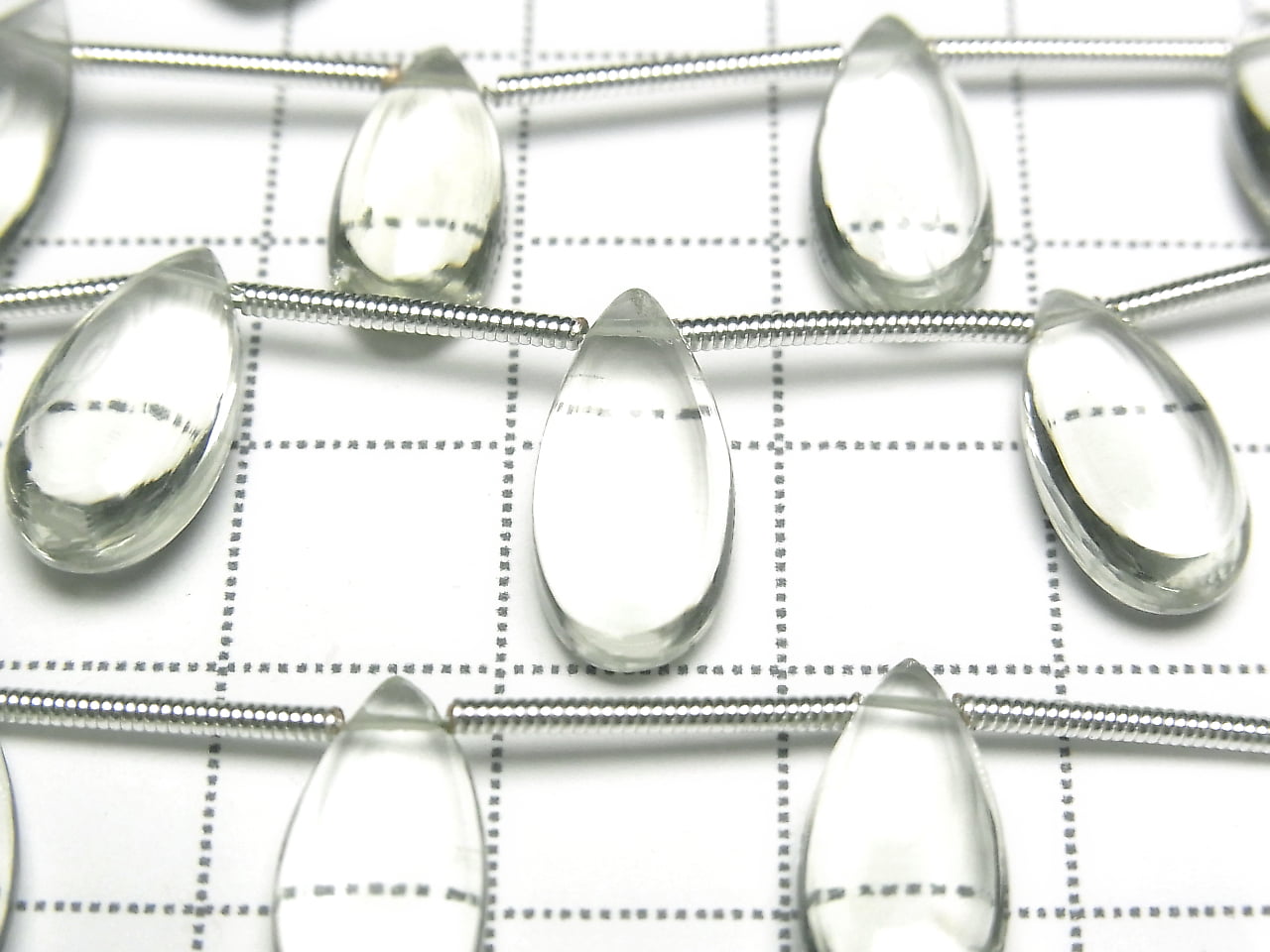 [Video]High Quality Green Amethyst AAA Pear shape (Smooth) 15x7mm 1strand (9pcs )