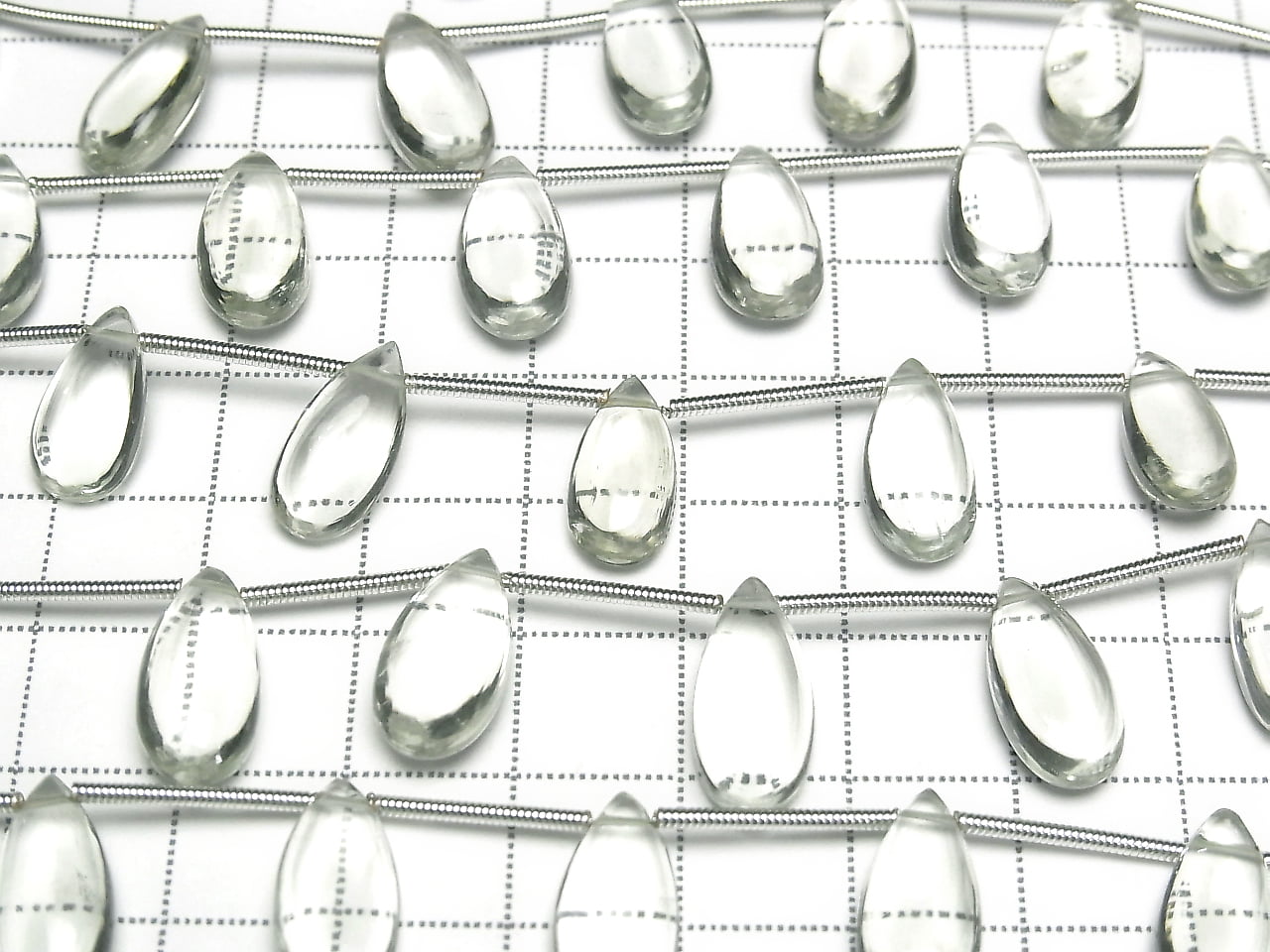 [Video]High Quality Green Amethyst AAA Pear shape (Smooth) 15x7mm 1strand (9pcs )