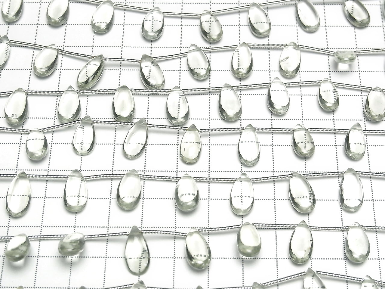 [Video]High Quality Green Amethyst AAA Pear shape (Smooth) 15x7mm 1strand (9pcs )