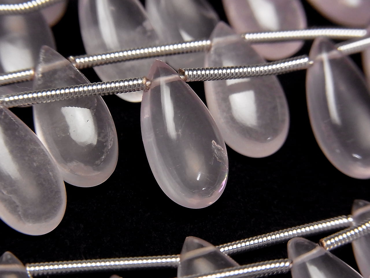 [Video]High Quality Rose Quartz AA++ Pear shape (Smooth) 15x7mm 1strand (9pcs )