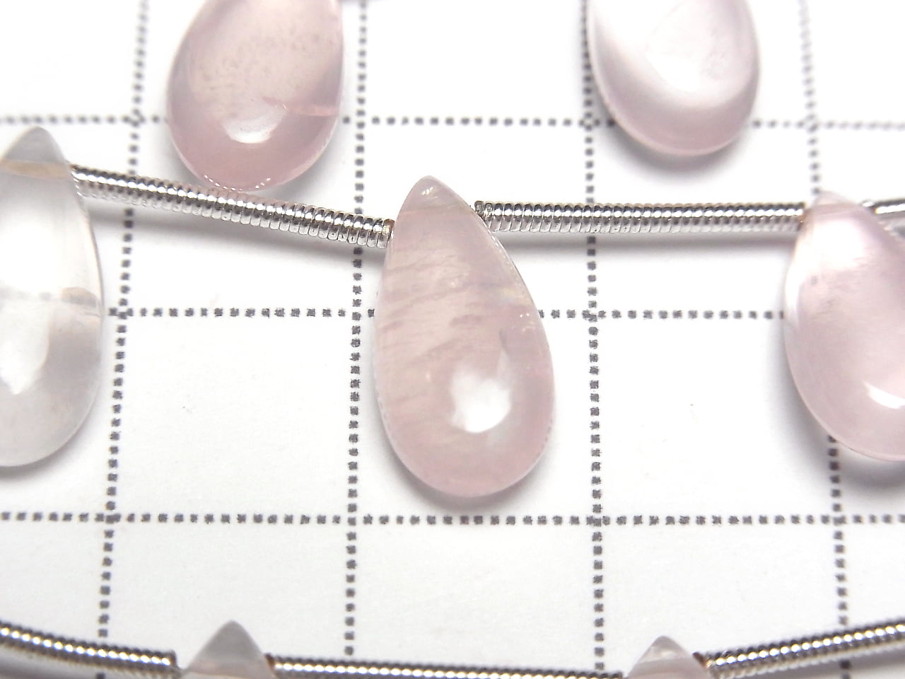 [Video]High Quality Rose Quartz AA++ Pear shape (Smooth) 15x7mm 1strand (9pcs )