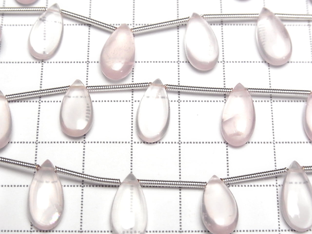 [Video]High Quality Rose Quartz AA++ Pear shape (Smooth) 15x7mm 1strand (9pcs )