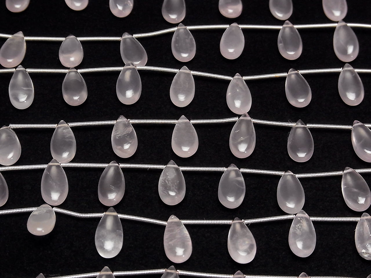 [Video]High Quality Rose Quartz AA++ Pear shape (Smooth) 15x7mm 1strand (9pcs )