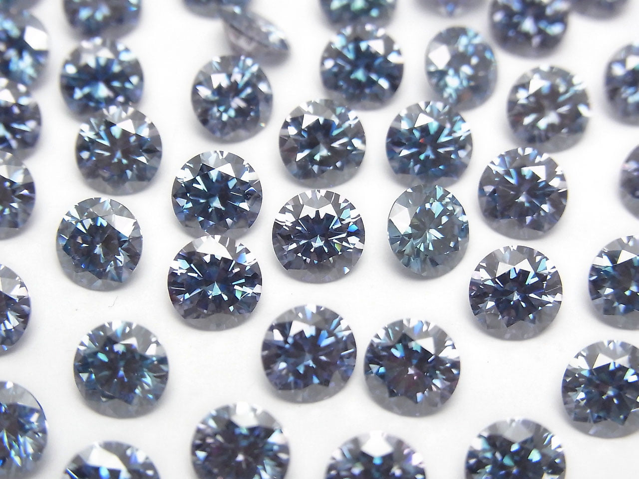 莫桑石 AAA 圓形刻面 6x6mm [藍色] 1顆