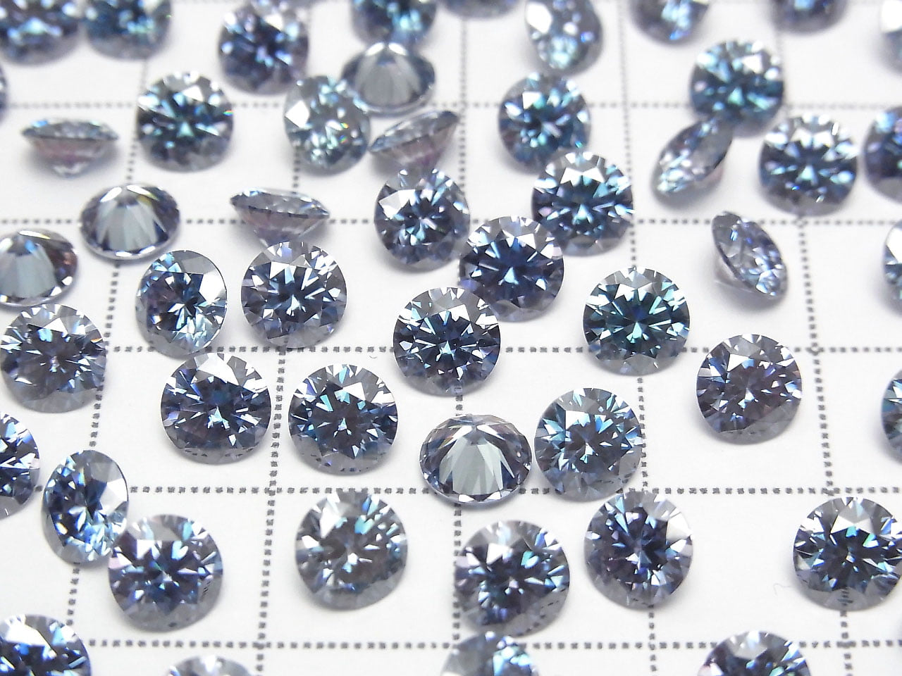 莫桑石 AAA 圓形刻面 6x6mm [藍色] 1顆