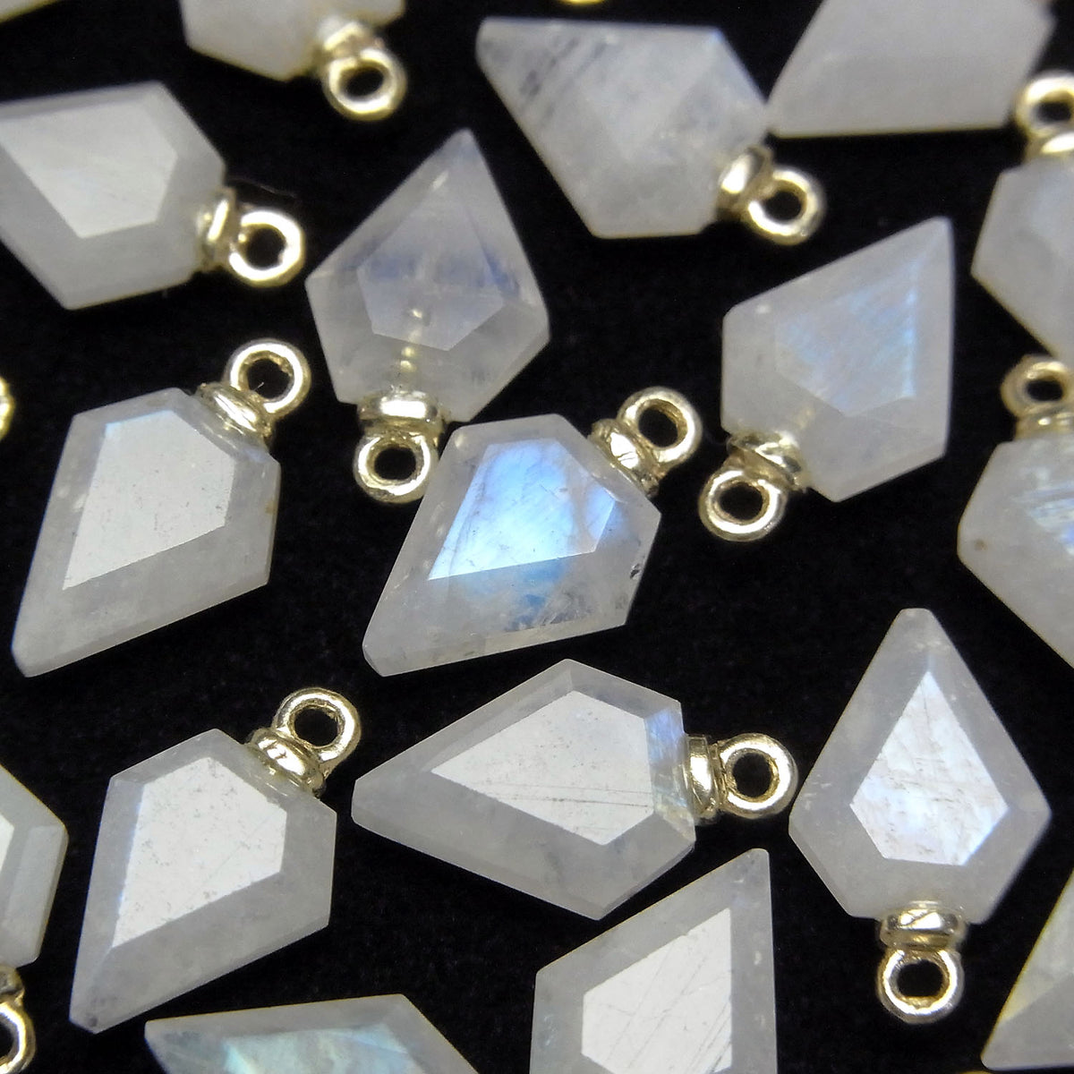 Rainbow Moonstone Arrows Head 9x7mm Charms (2pcs)