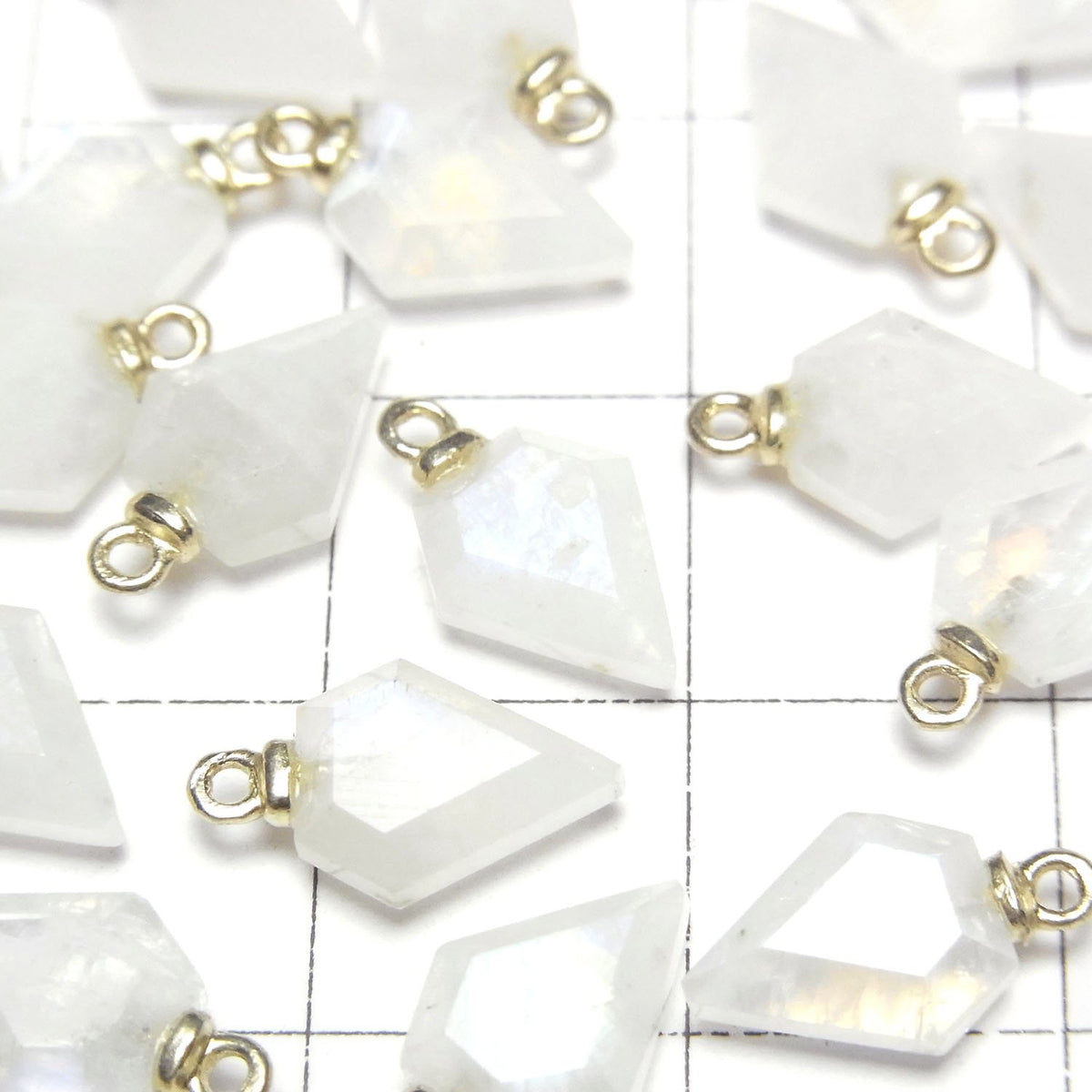 Rainbow Moonstone Arrows Head 9x7mm Charms (2pcs)