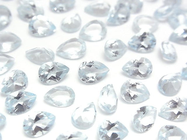 [Video]High Quality Sky Blue Topaz AAA Loose stone Pear shape Faceted 7x5mm 5pcs