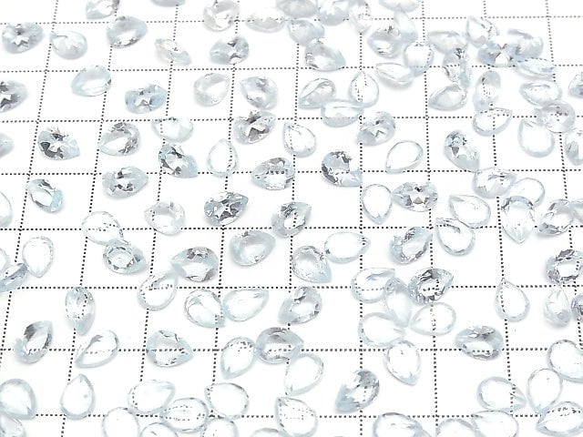[Video]High Quality Sky Blue Topaz AAA Loose stone Pear shape Faceted 7x5mm 5pcs