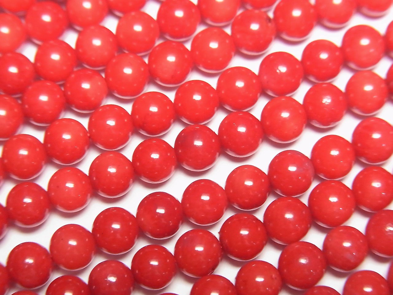 Red Coral (Dyed) Round 5mm 1strand beads (approx. 15 inches/37 cm)