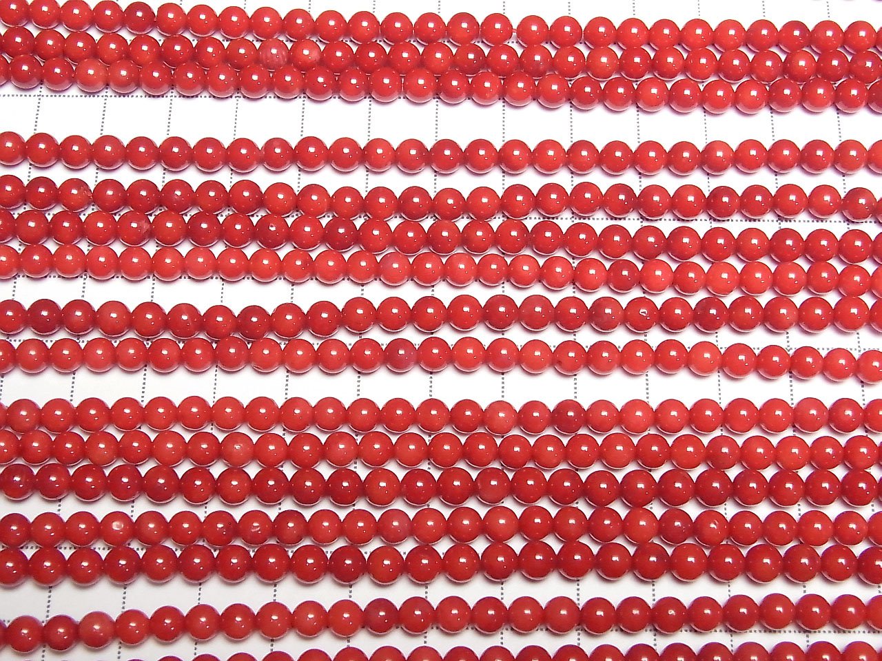 Red Coral (Dyed) Round 5mm 1strand beads (approx. 15 inches/37 cm)