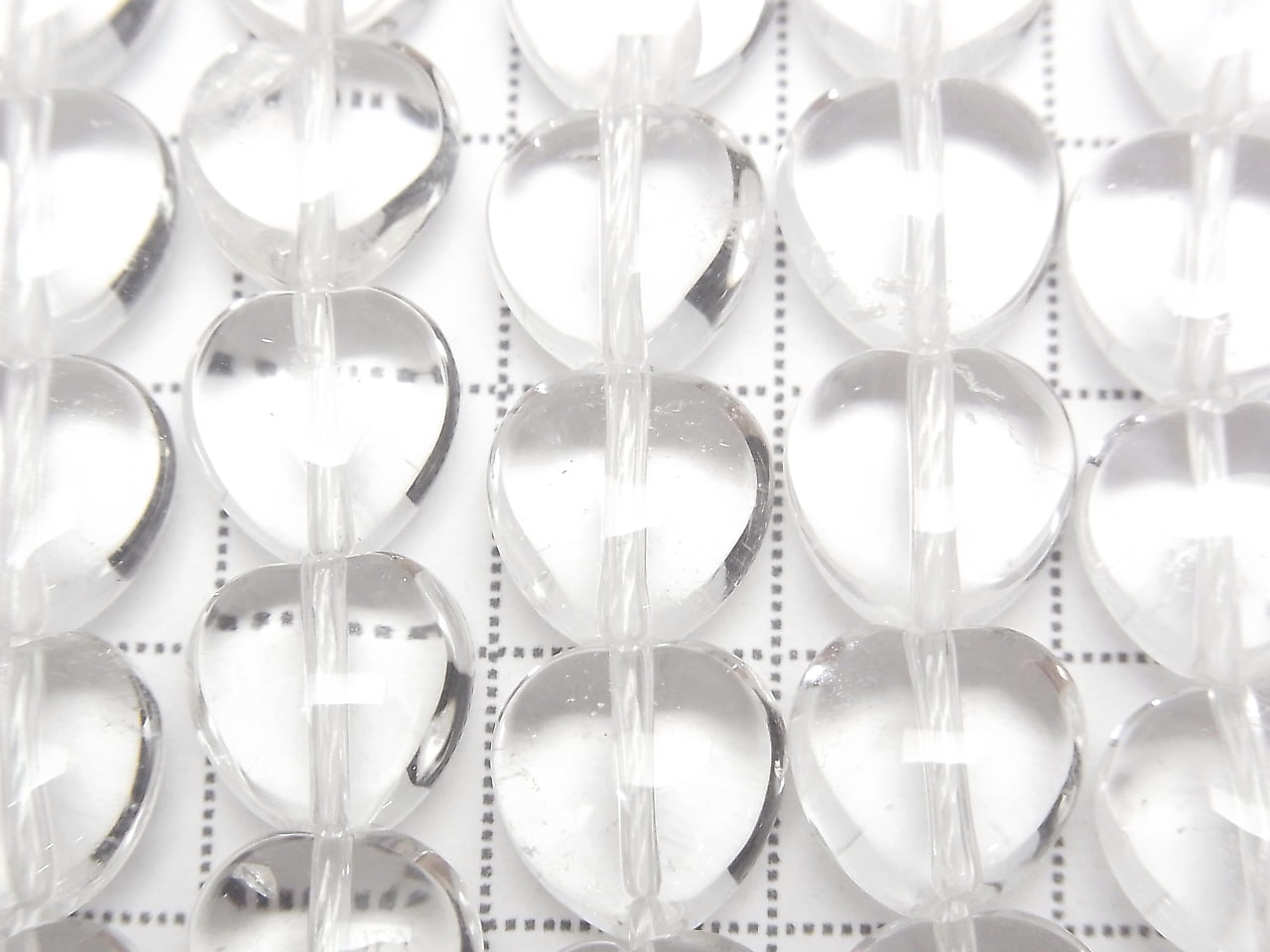 Crystal Quartz AAA Vertical Hole Heart 10x10mm 1/4-1strand beads (aprx.15inch/36cm)