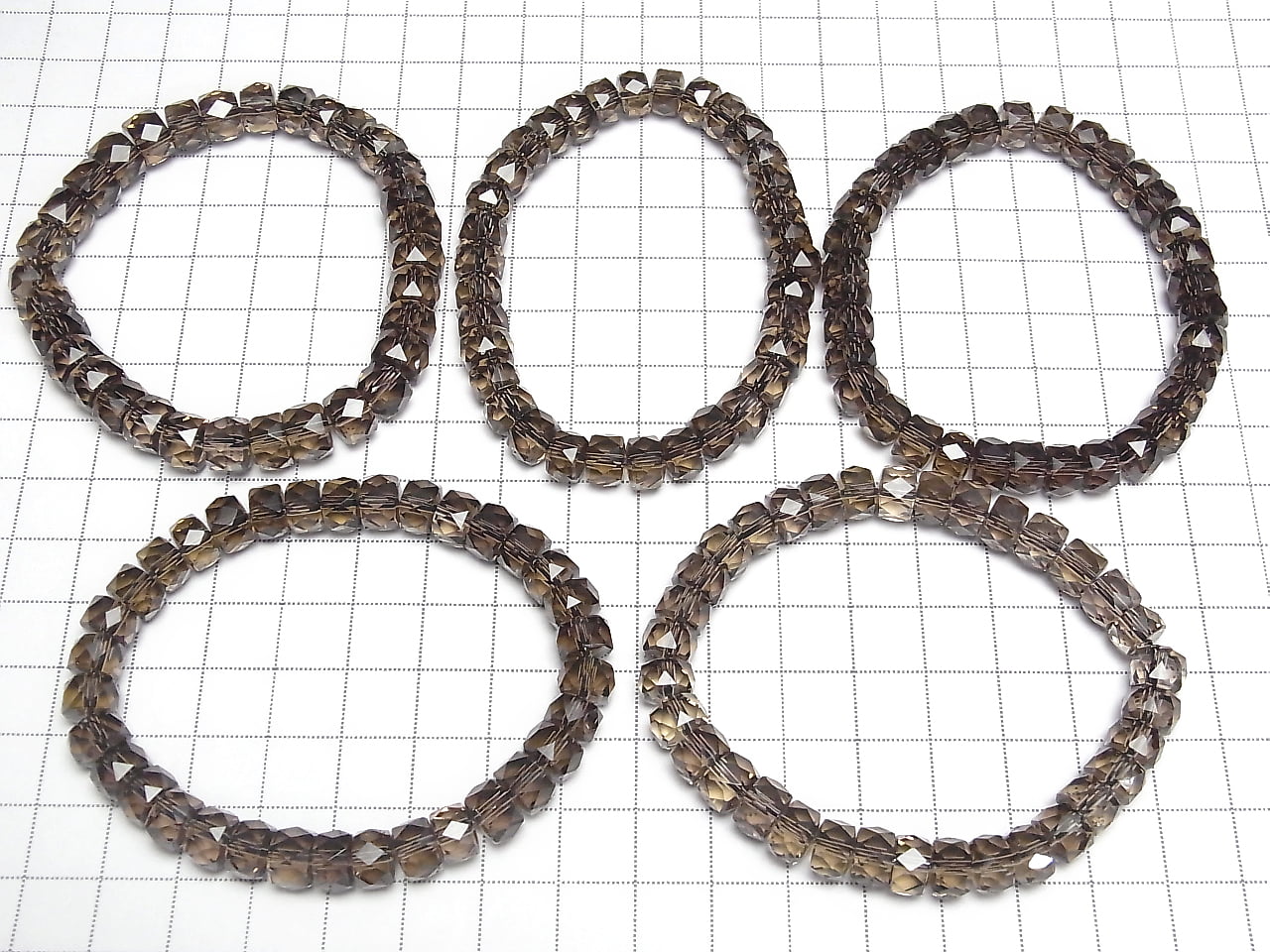 [Video]High Quality! Smoky Quartz AAA Faceted Button Rondelle 8x8x5mm Bracelet