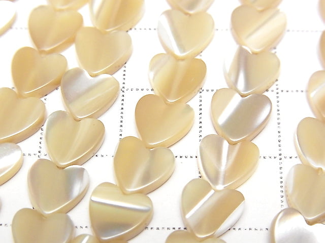 [Video]Mother of Pearl MOP Beige Vertical Hole Heart Shape 8x8mm 1strand beads (aprx.15inch/38cm)