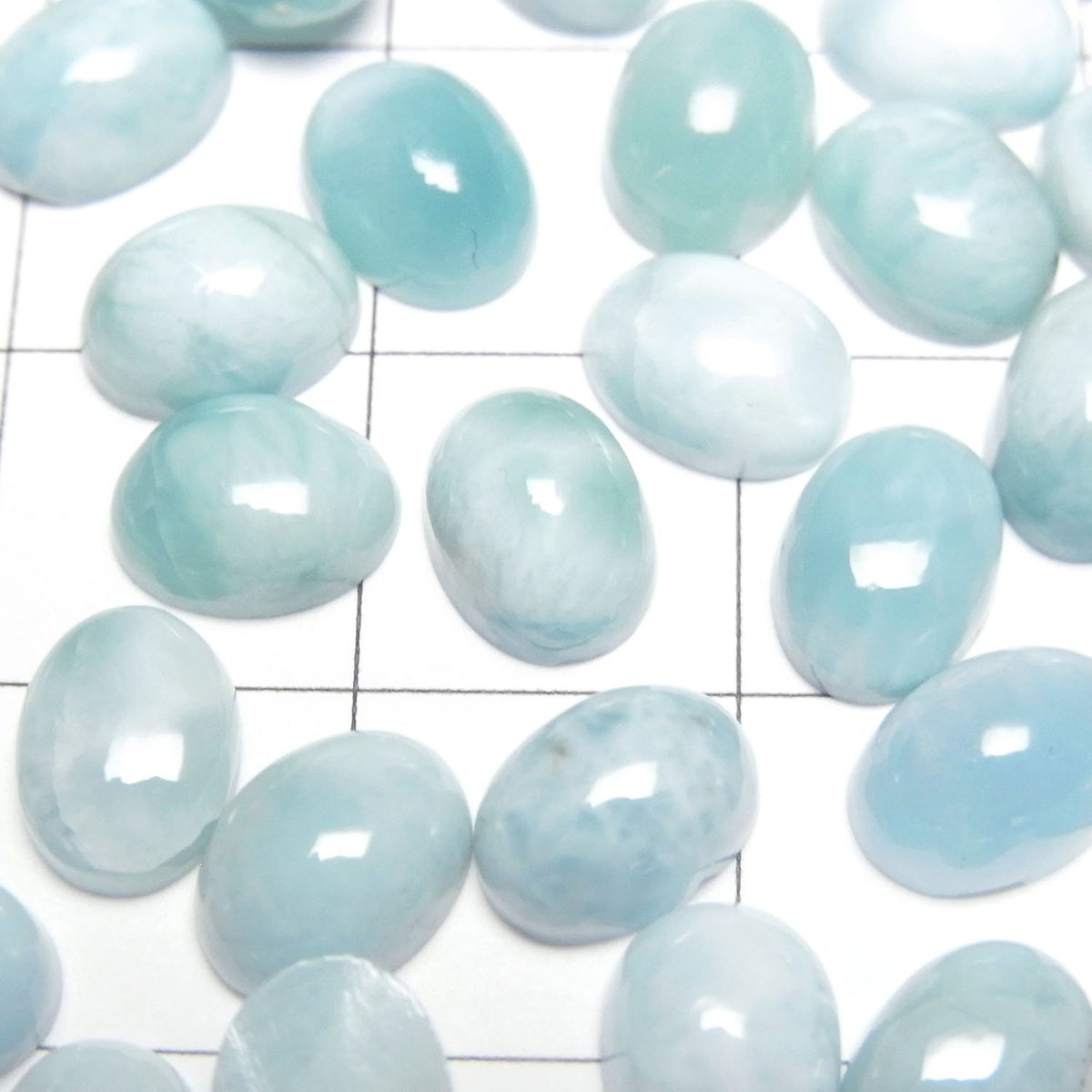 拉利瑪海紋石 AA 級 橢圓蛋面 8x6mm 5顆