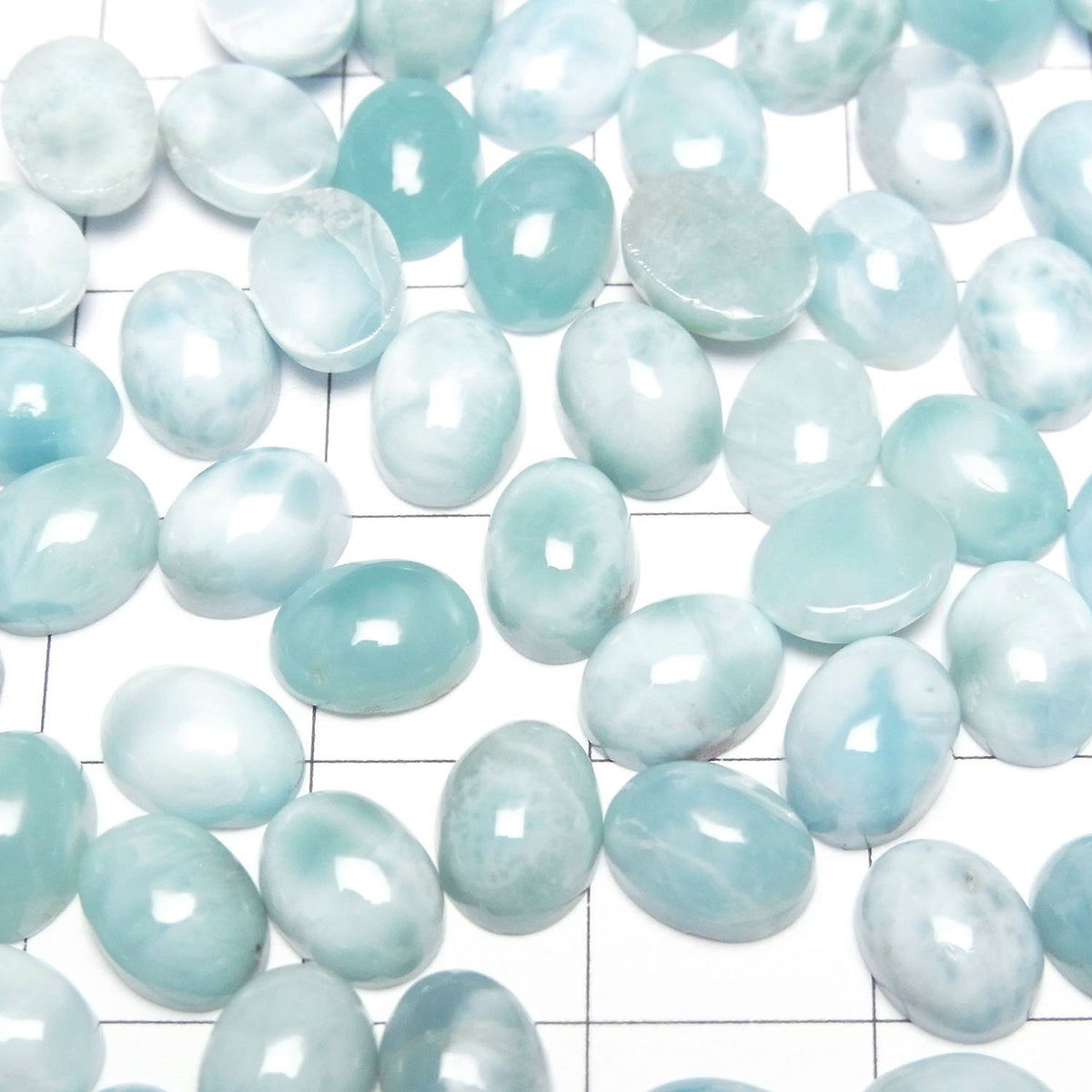 拉利瑪海紋石 AA 級 橢圓蛋面 8x6mm 5顆