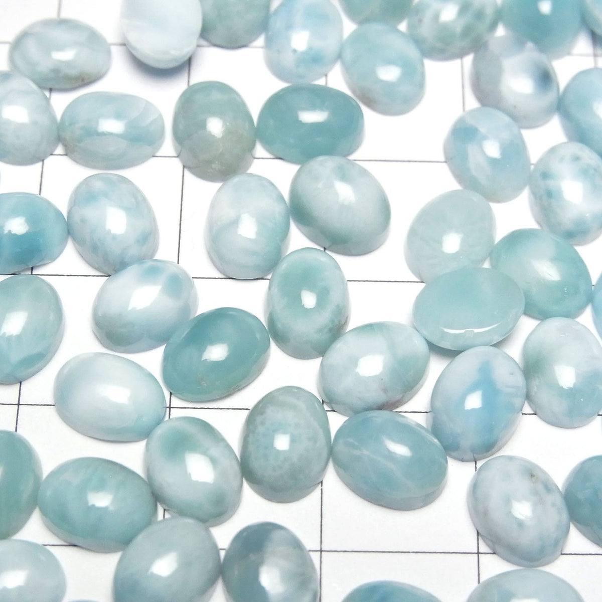 拉利瑪海紋石 AA 級 橢圓蛋面 8x6mm 5顆