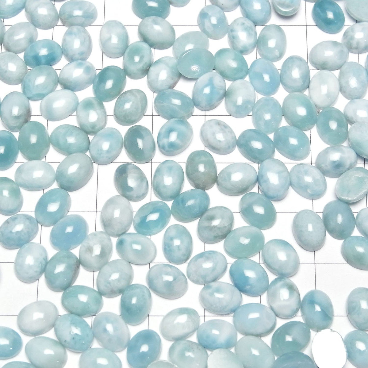 拉利瑪海紋石 AA 級 橢圓蛋面 8x6mm 5顆