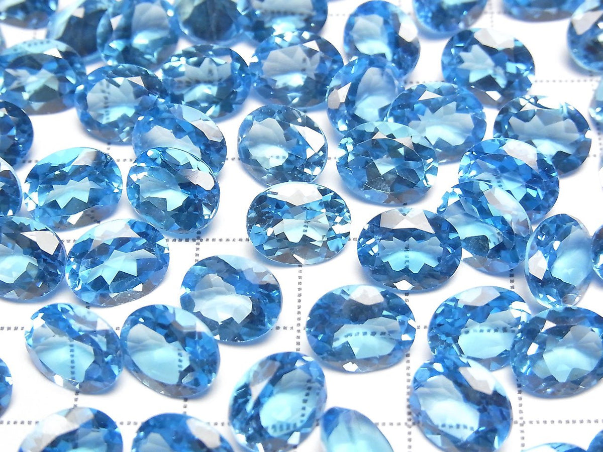 High Quality Swiss Blue Topaz AAA Loose stone Oval Faceted 10x8mm 1pc
