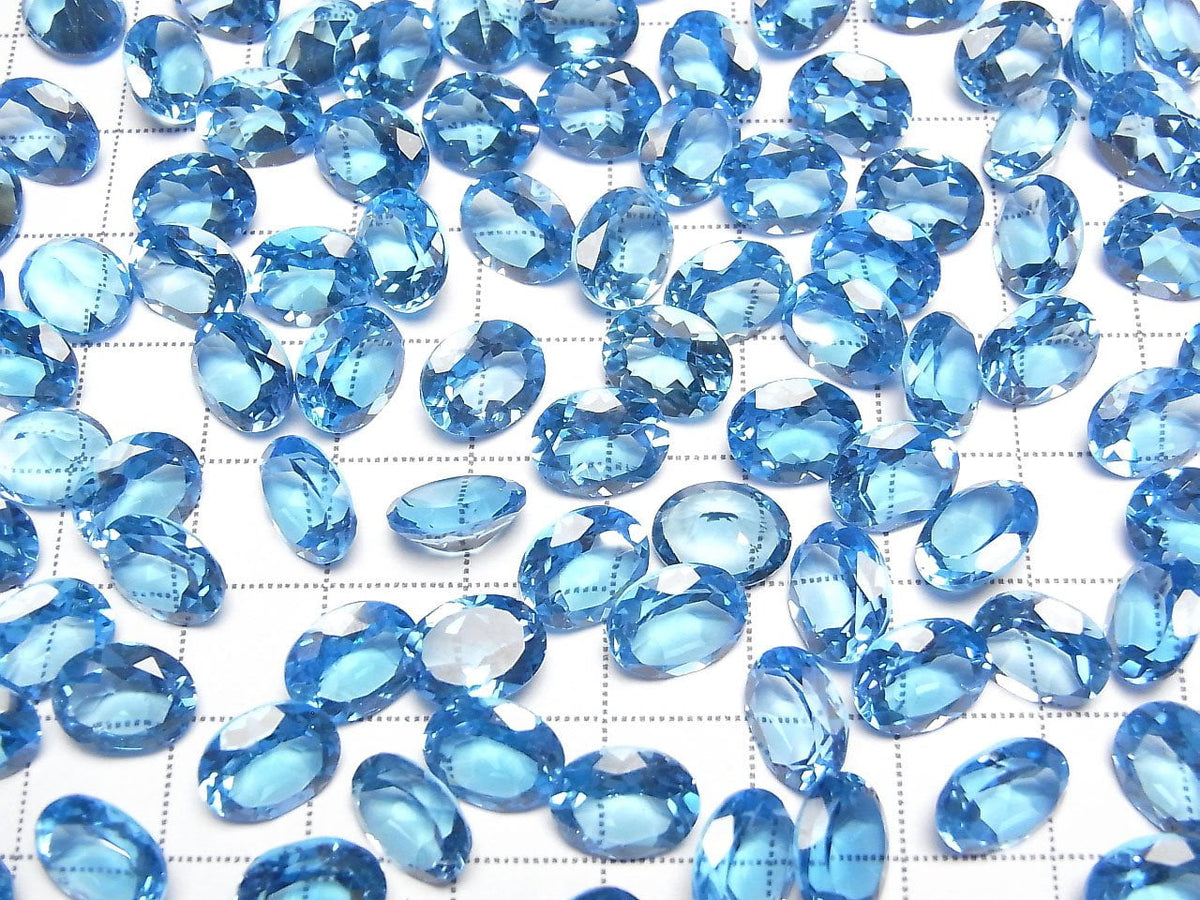 High Quality Swiss Blue Topaz AAA Loose stone Oval Faceted 10x8mm 1pc