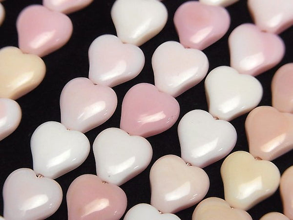 [Video] Queen Conch Shell AAA- Vertical Hole Heart 9x9x4mm 1/4 or 1strand beads (aprx.15inch/38cm)