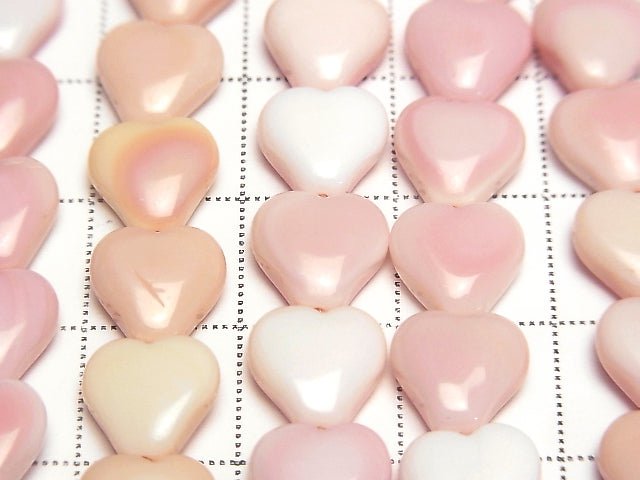 [Video] Queen Conch Shell AAA- Vertical Hole Heart 9x9x4mm 1/4 or 1strand beads (aprx.15inch/38cm)