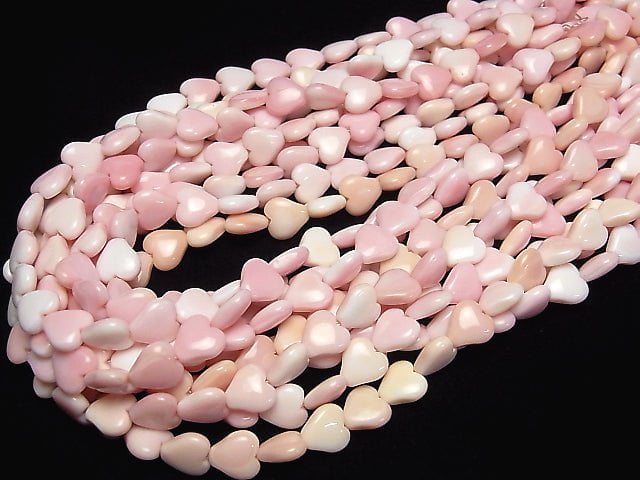 [Video] Queen Conch Shell AAA- Vertical Hole Heart 9x9x4mm 1/4 or 1strand beads (aprx.15inch/38cm)
