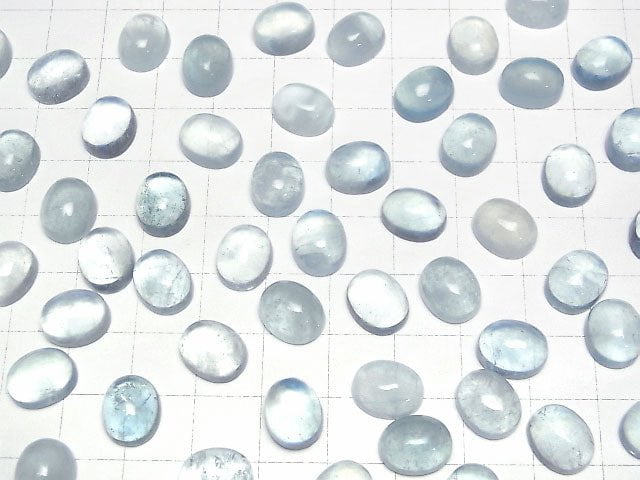 [Video]Aquamarine AA++ Oval Cabochon 11x9mm 3pcs