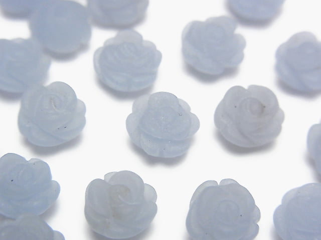 [Video] Angelite AAA Rose 8 mm [Half Drilled Hole] 4pcs $5.79!