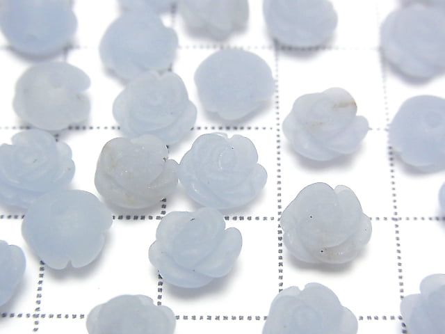 [Video] Angelite AAA Rose 8 mm [Half Drilled Hole] 4pcs $5.79!
