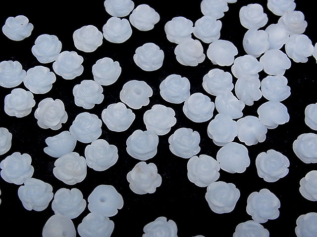 [Video] Angelite AAA Rose 8 mm [Half Drilled Hole] 4pcs $5.79!