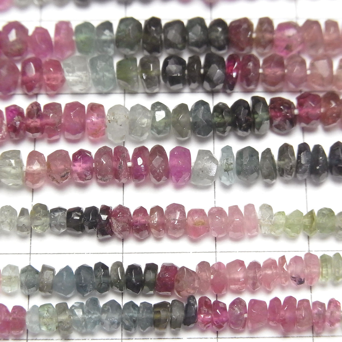 1strand $19.99 Multicolor Tourmaline AA++ Faceted Button Rondelle 1strand beads (aprx.13inch / 33cm)