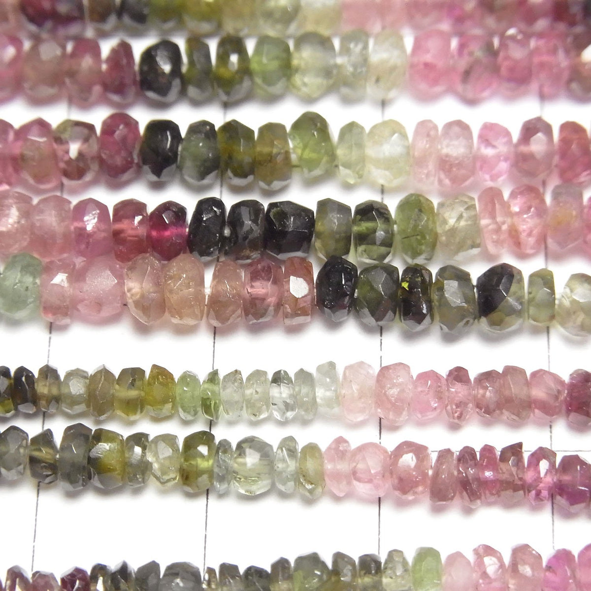 1strand $19.99 Multicolor Tourmaline AA++ Faceted Button Rondelle 1strand beads (aprx.13inch / 33cm)