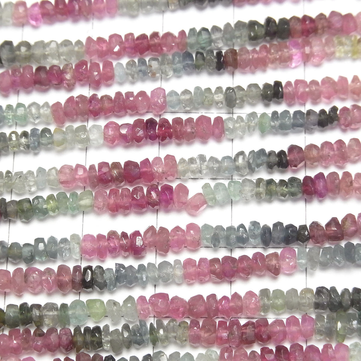 1strand $19.99 Multicolor Tourmaline AA++ Faceted Button Rondelle 1strand beads (aprx.13inch / 33cm)