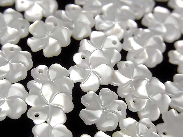 [Video] High Quality White Shell (Silver-lip Oyster) AAA Flower [8mm][10mm][12mm] 3pcs