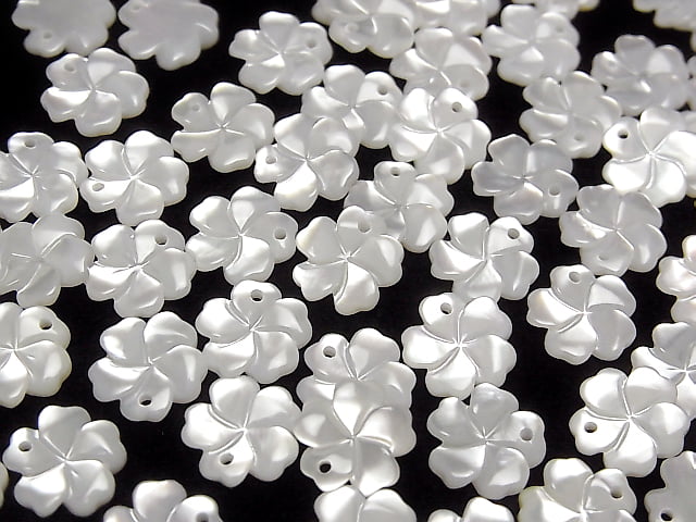 [Video] High Quality White Shell (Silver-lip Oyster) AAA Flower [8mm][10mm][12mm] 3pcs