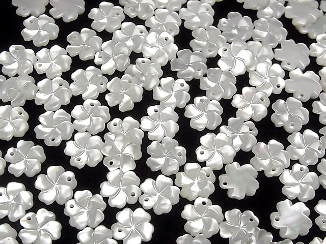 [Video] High Quality White Shell (Silver-lip Oyster) AAA Flower [8mm][10mm][12mm] 3pcs